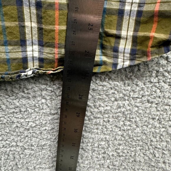 Eddie Bauer Men Shirt Extra Large Green Plaid 100% Cotton Button Front - Picture 9 of 10